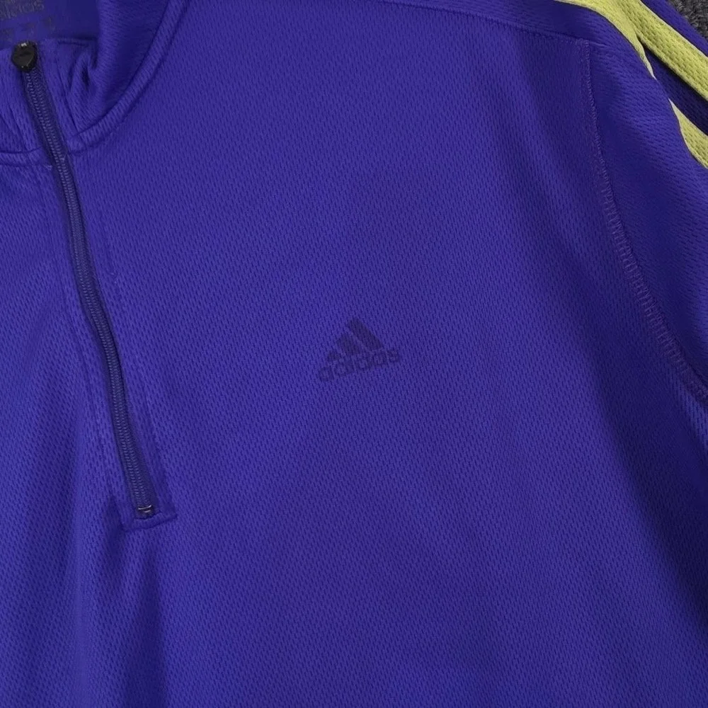 Vintage 2005 Adidas Response 1/4 Zip Pullover Purple Yellow Stripes Men's Medium
